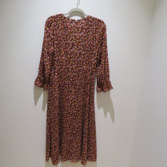 MADEWELL Long-Sleeve Crossover Midi Dress Clipdot Spring Prairie Floral Twee 6 - Picture 12 of 16